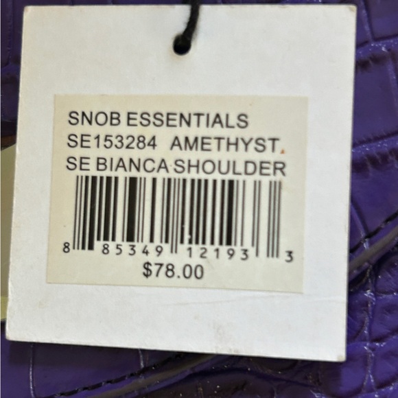 Purple Croc Embossed Bag Silver Shoulder Chain Bag NEW With Tags MOD Hexagon - Picture 3 of 12